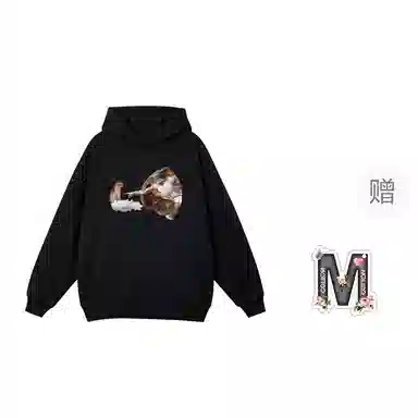 棉购 加绒加厚百搭潮流印花美式学生卫衣 女款