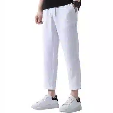 太子龍 夏季薄款透气中国风中青年直筒裤子九分休闲裤 男款