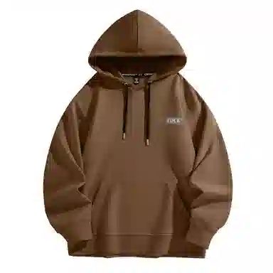 棉致 幸运标志简约基础无性别主义美式街头弹力柔软舒适抗皱挺括休闲透气套头连帽卫衣 男女同款