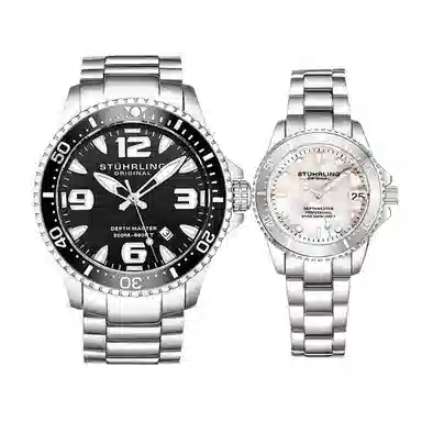 STUHRLING 43mm black 842.02+3950L.1