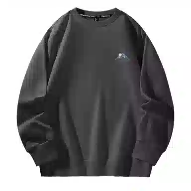 棉致 渐变山脉简约纯色复古休闲柔软抗皱舒适基础百搭美式街头宽松落肩套头圆领卫衣 男女同款