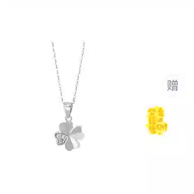 【纯银999】 京华录 幸运四叶草 森系轻奢气质小众幸运精致时尚高级感设计#好运 情侣表白告白礼盒 锆石 足银项链 女款 银色