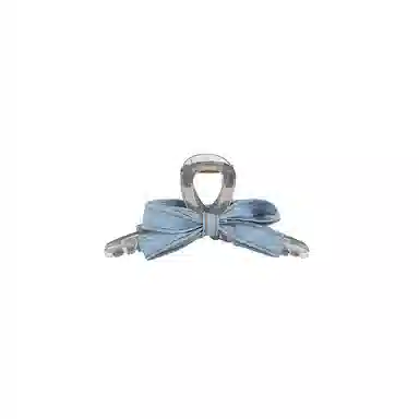 水中玉 牛仔蝴蝶结盘发半扎发高级感后脑勺鲨鱼 亚克力 发夹 女款