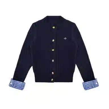 柏黛妃 假两件学院风格子设计感针织衫 女款