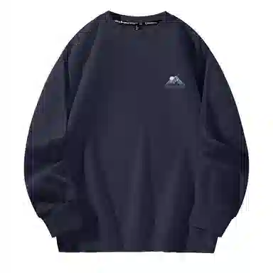 棉致 渐变山脉简约纯色复古休闲柔软抗皱舒适基础百搭美式街头宽松落肩套头圆领卫衣 男女同款