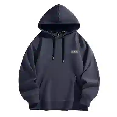 棉致 幸运标志简约基础无性别主义美式街头弹力柔软舒适抗皱挺括休闲透气套头连帽卫衣 男女同款