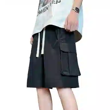 左岸 夏季美式潮牌宽松直筒机能裤复古大码休闲五分裤子工装短裤 男款