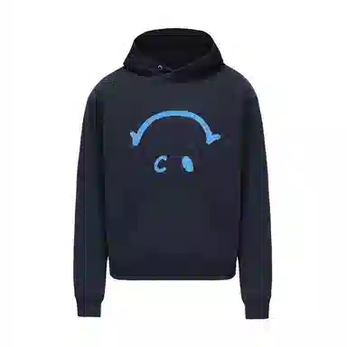 识恩 韩系创意倒笑脸加绒连帽套头卫衣 女款