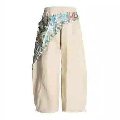 柏黛妃 塔丝隆加屁帘辣妹宽松高腰拼接伞兵裤工装裤 女款