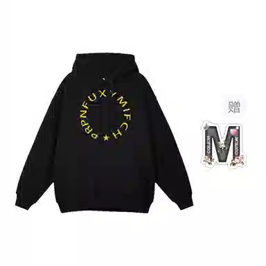 棉购 美式小众连帽高级设计感印花加绒加厚保暖宽松百搭长袖卫衣 男女同款