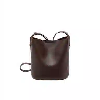 纳兰杜 高级质感复古水桶包极简风休闲百搭通勤 牛皮 斜挎单肩包 常规 女款 咖色