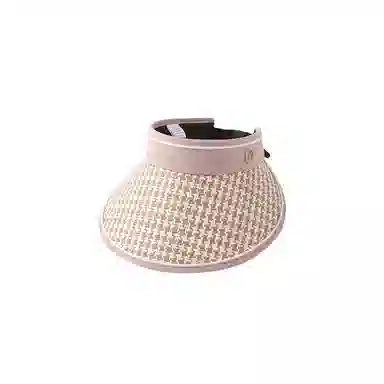 浪莎 韩版千鸟格子沙滩户外休闲骑行时尚遮阳帽 聚酯纤维 防晒帽 女款