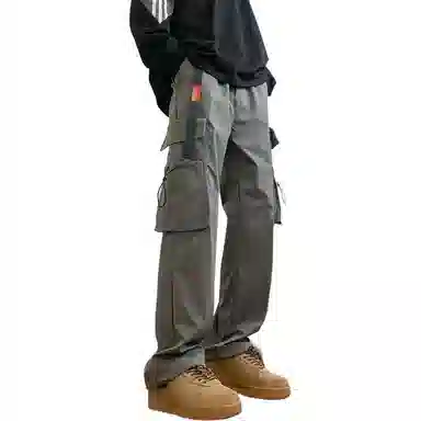 顶峰保罗 美式痞帅薄款简约工装直筒长裤大口袋设计感潮牌宽松小众百搭高街凉感舒适休闲裤 男女同款