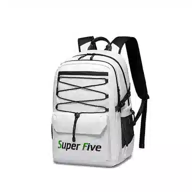 北极猎人 潮流工装学生高中生高颜值时尚学院风休闲大容量防水通勤 皮膜 双肩包背包书包电脑包 常规 男女同款情侣款 黑色/白色/灰色