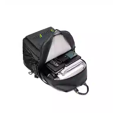 北极猎人 潮流工装学生高中生高颜值时尚学院风休闲大容量防水通勤 皮膜 双肩包背包书包电脑包 常规 男女同款情侣款 黑色/白色/灰色