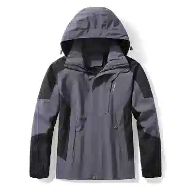 户外潮流长袖连帽三合一加厚运动外套 冲锋衣 男款