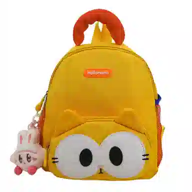 醇龙 卡通可爱 尼龙 双肩包 常规 男女同款情侣款 黑色，黄色，棕色，蓝色，紫色