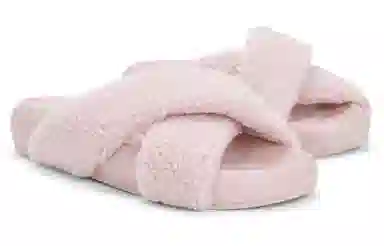 CHARLES&KEITH Plush Cross Strap Slides