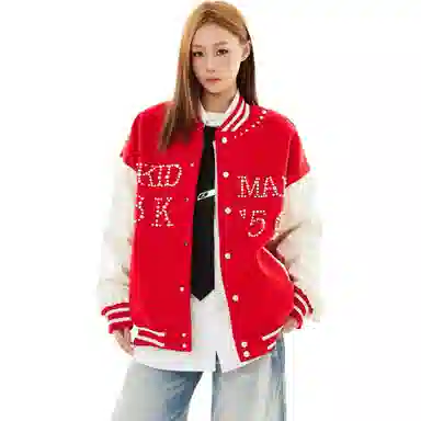 美式复古潮流拼接设计个性百搭棒球服 男女同款