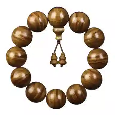 吉千年 【品鉴级】新中式复古潮流风 好运 平安顺遂 招财进宝 黄料 桢楠 满水波 满水浮光 楠木 手串 男女同款情侣款