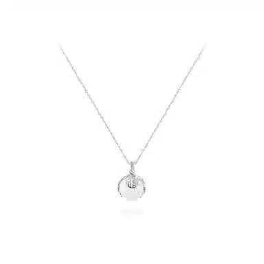 【纯银999】 六桂福珠宝 转运福牌 经典百搭小众设计轻奢精致高级感简约时尚学生日常通勤约会温柔气质可调节锁骨链 足银 项链 女款