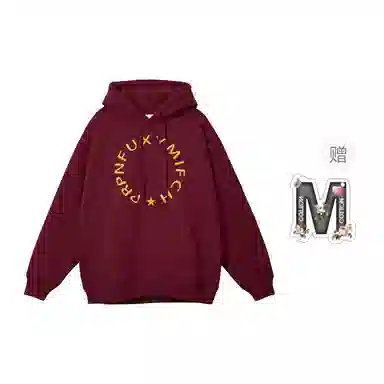 棉购 美式小众连帽高级设计感印花加绒加厚保暖宽松百搭长袖卫衣 男女同款