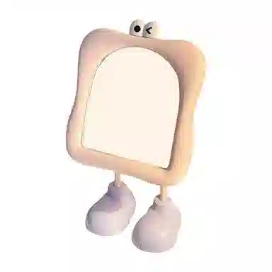 悦语大脚丫化妆镜桌面台式单面卡通大眼宿舍美妆补妆梳妆公主镜镜子 台式镜