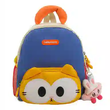 醇龙 卡通可爱 尼龙 双肩包 常规 男女同款情侣款 黑色，黄色，棕色，蓝色，紫色