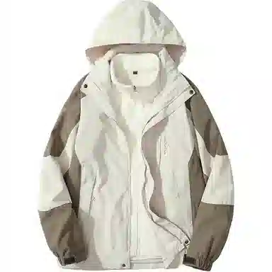 户外潮流长袖连帽三合一加厚运动外套 冲锋衣 男款