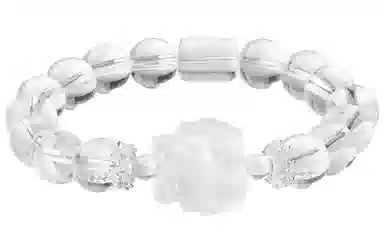 石头记 【优雅与纯净】 苍兰凤九 晶体透亮纯净 新中式狐狸小众设计优雅高级感简约百搭#好运 礼盒款天然 白水晶 手串 女款