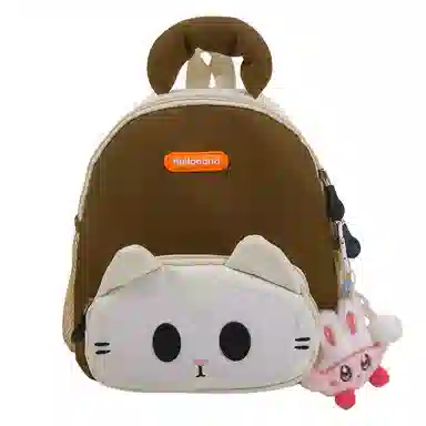 醇龙 卡通可爱 尼龙 双肩包 常规 男女同款情侣款 黑色，黄色，棕色，蓝色，紫色