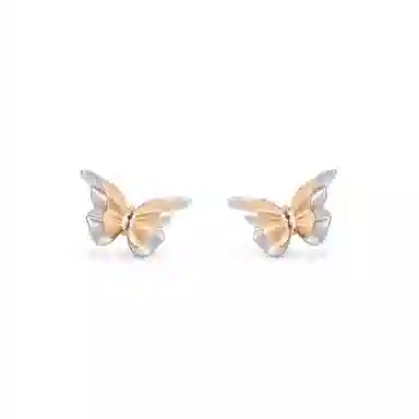 SUMIYAKI Cream Double-Layer Butterfly S925 Silver Earrings