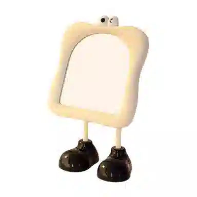 悦语大脚丫化妆镜桌面台式单面卡通大眼宿舍美妆补妆梳妆公主镜镜子 台式镜