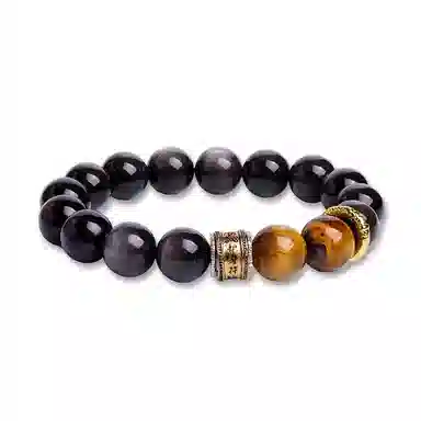 印象眸 新中式小众设计精致简约高级感转运珠财多福诸事顺利手饰#好运 黑曜石 手串 男女同款情侣款