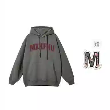 棉购 潮牌美式复古小众字母印花连帽休闲百搭卫衣 男女同款