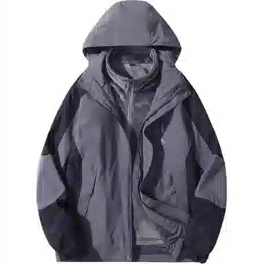 户外潮流长袖连帽三合一加厚运动外套 冲锋衣 男款