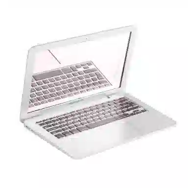 悦语创意迷你电脑小镜笔记本电脑随身带造型便携折叠苹果化妆镜镜子 折叠镜随身小镜