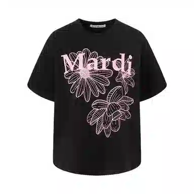 MARDI MERCREDI TSHIRT TRIPLE FLOWER_BLACK PINK SS25T