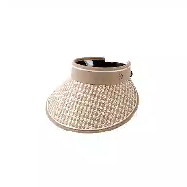 浪莎 韩版千鸟格子沙滩户外休闲骑行时尚遮阳帽 聚酯纤维 防晒帽 女款