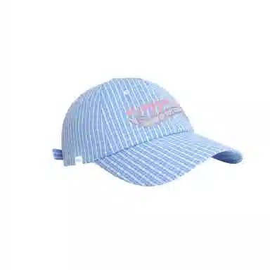 【出片ins风】 心水好物 超绝小清新蓝色格纹韩版宽檐显脸小软顶刺绣 锦纶 鸭舌帽 女款