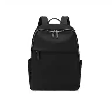 老人头 时尚简约轻便上班通勤短途旅行背包高中生大学生上课百搭 织物 双肩包 女款 经典黑/杏灰色