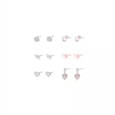 饰伴 霄韵诗屿 小巧温柔精致气质优雅 个性独特可爱小众设计日常百搭好运 合金 耳钉 男女同款情侣款