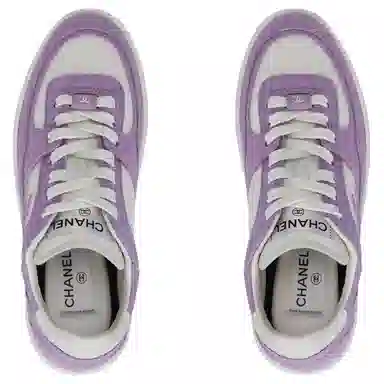 CHANEL Low Top Sneakers Light Purple