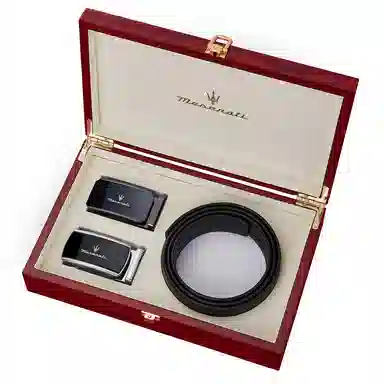 Maserati Belt Set Gunmetal Double Buckle