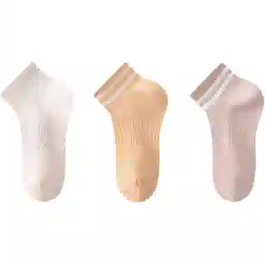 妮轻 薄款抗菌网眼条纹短袜 女款