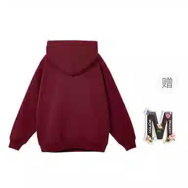 棉购 连帽字母印花加绒加厚学生美式帽衫情侣装重磅宽松上衣卫衣 女款