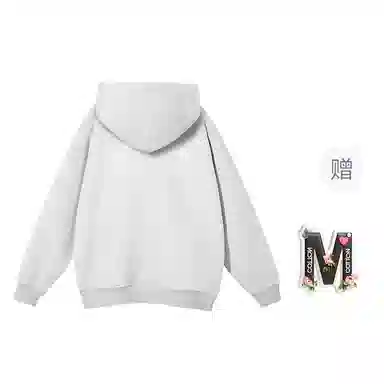 棉购 连帽秋冬季加绒加厚百搭潮流印花美式学生上衣服外套卫衣 女款