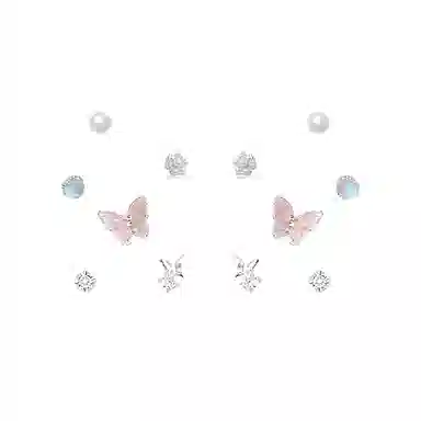 饰伴 皓影蝶月 小巧精致高级质感 优雅雅致 小众设计 日常通勤百搭 时尚简约 #好运 合金 耳钉 男女同款情侣款