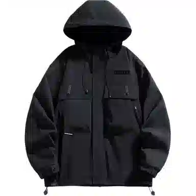 太子龍 山系户外连帽立体口袋多拉链登山服款宽松潮流百搭休闲工装防水外套男女同款夹克 男款