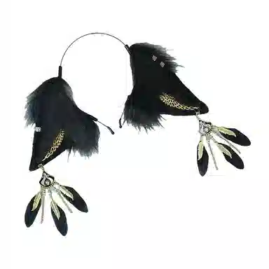 图米鱼 日系毛绒兽耳羊耳朵发箍漫展派对道具 聚会装饰头箍